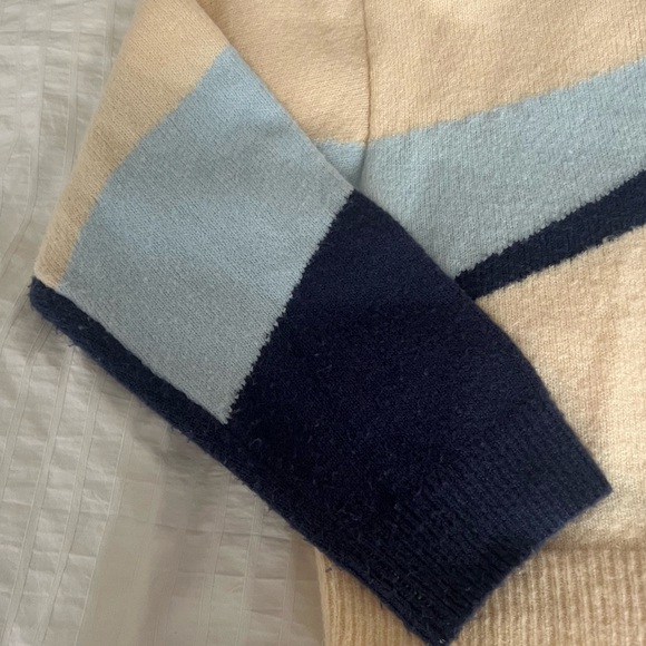 Oak + Fort CROPPED BOXY PATTERNED INTARSIA SWEATER - Picture 6 of 9